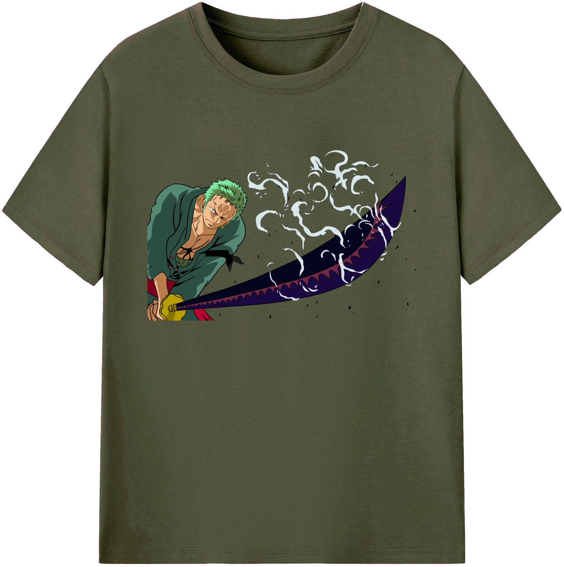 ワンピース ロロノア・ゾロ ONE PIECE Roronoa Zoro 綿100％ メンズ半袖Tシャツ｜肌触りやわらか＆通気性